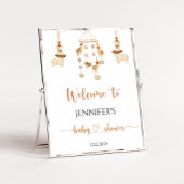 Boho Llama mobiel baby shower Welkom Poster