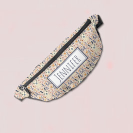 Boho Llama op een bloemmotief naam Heuptasje