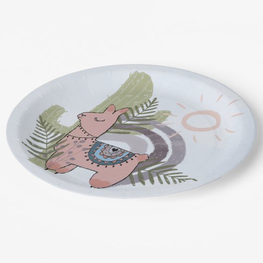 Boho Llama Papieren Bordje (Gekanteld)