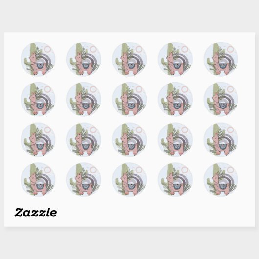 Boho Llama Ronde Sticker (Vel)