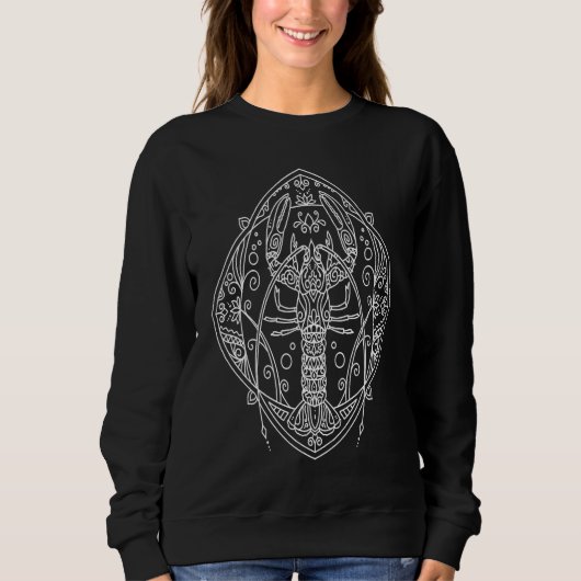 Boho Lobster Sea Life Mandala  Hippy Bohemian Spir Trui (Voorkant)