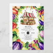 Boho lokaal geteelde boeren markt verjaardag kaart (Voorkant / Achterkant)