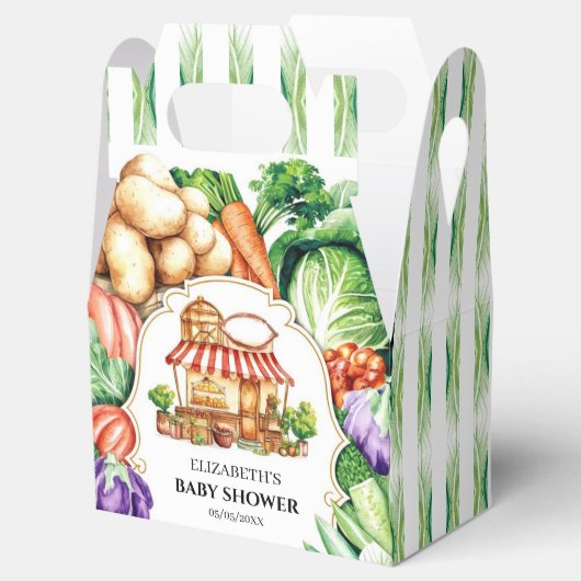 Boho lokaal geteelde boerenmarkt Baby shower Bedankdoosjes (Geopend)