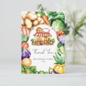 Boho lokaal geteelde boerenmarkt Baby shower Bedankkaart (Staand voorkant)