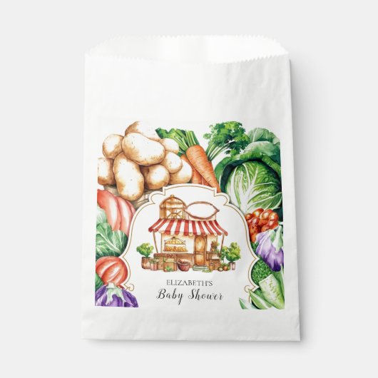 Boho lokaal geteelde boerenmarkt Baby shower Bedankzakje (Voorkant)