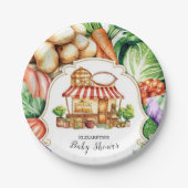 Boho lokaal geteelde boerenmarkt Baby shower Papieren Bordje (Voorkant)