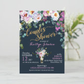 Boho Longhorn Cow Skull Floral Vrijgezellenfeest Kaart (Staand voorkant)