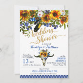 Boho Longhorn Cow Skull Floral Vrijgezellenfeest Kaart (Voorkant)