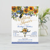 Boho Longhorn Cow Skull Floral Vrijgezellenfeest Kaart (Staand voorkant)