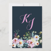 Boho Longhorn Koe Schedel Bloemen Huwelijksuitnodi Kaart (Achterkant)