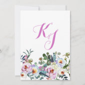 Boho Longhorn Koe Schedel Bloemen Huwelijksuitnodi Kaart (Achterkant)