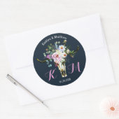 Boho Longhorn schedel Floral Modern Wedding Label (Envelop)