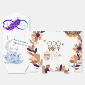 Boho Lotus & Maan Trouwgunst Doos met Lint Bedankdoosjes (Ongevouwen)