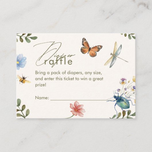 Boho Love Bug Insecten Dragonfly baby shower Informatiekaartje (Voorkant)