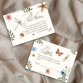 Boho Love Bug Insecten Dragonfly baby shower Informatiekaartje