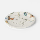 Boho Love Bug Insecten Dragonfly baby shower Papieren Bordje (Gekanteld)