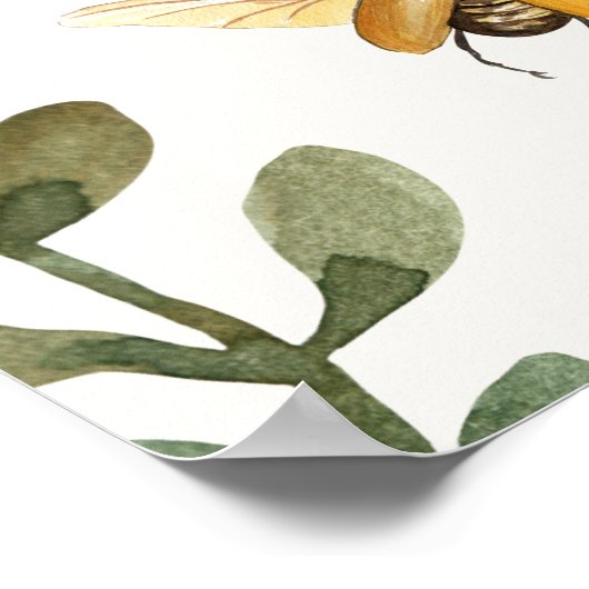 Boho Love Bug Insecten Dragonfly baby shower Poster (Hoek)