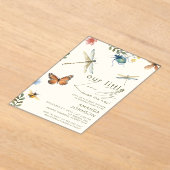 Boho Love Bug Insects Dragonfly baby shower Acryl Uitnodigingen (Laagn)