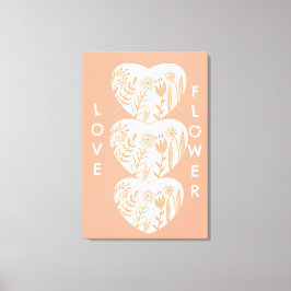Boho Love Flower Heart Canvas Afdruk