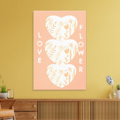 Boho Love Flower Heart Canvas Afdruk (Insitu (Woonkamer))