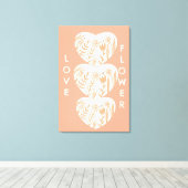 Boho Love Flower Heart Canvas Afdruk (Insitu (Houten vloer))