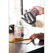 Boho Love & Hearts Patroon Bloem Postzegel Koffiemok