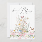 Boho Love in Bloom Pink Bow Floral Vrijgezellenfee Kaart (Achterkant)