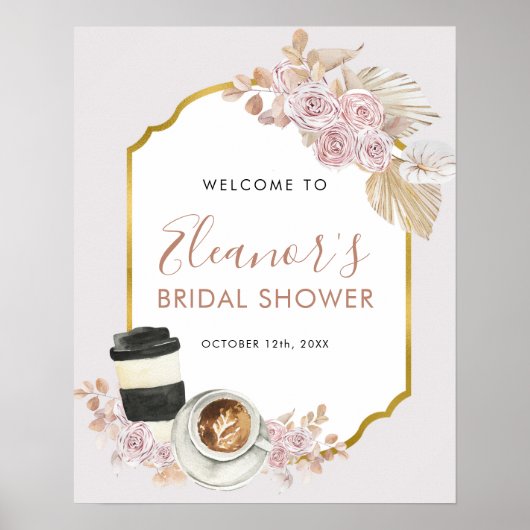 Boho Love is Brewing Bruidsfeest Welkomstbord Poster (Voorkant)
