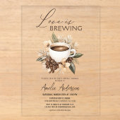 Boho Love is Brewing Bruiloftsfeest Acryl Uitnodigingen (Voorkant)