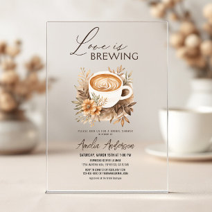 Boho Love is Brewing Bruiloftsfeest Acryl Uitnodigingen
