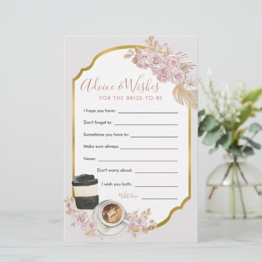 Boho Love is Brewing Vrijgezellenfeest Advice Kaar (Staand voorkant)