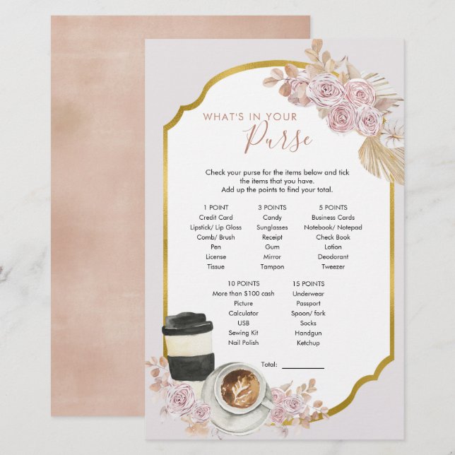 Boho Love is Brewing What's in Your Purse Games (Voorkant / Achterkant)