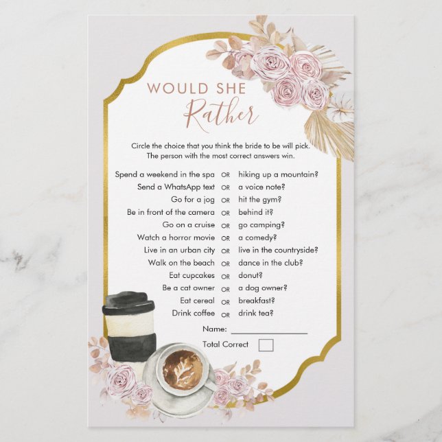 Boho Love is Brewing Will she Rather Games (Voorkant)