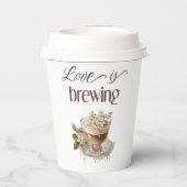 Boho Love is Brouwen Bloemen Vrijgezellenfeest Bru Papieren Bekers (Achterkant)