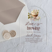 Boho Love is het brouwen van koffie Floral Vrijgez Acryl Uitnodigingen