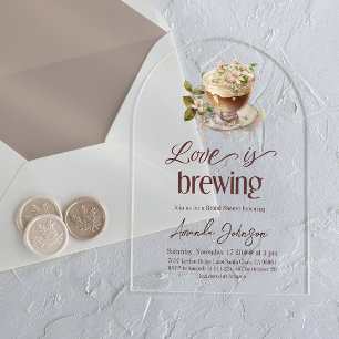 Boho Love is het brouwen van koffie Floral Vrijgez Acryl Uitnodigingen