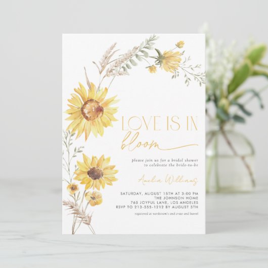 Boho Love is in Bloom Zonnebloem Botanisch Kaart (Staand voorkant)