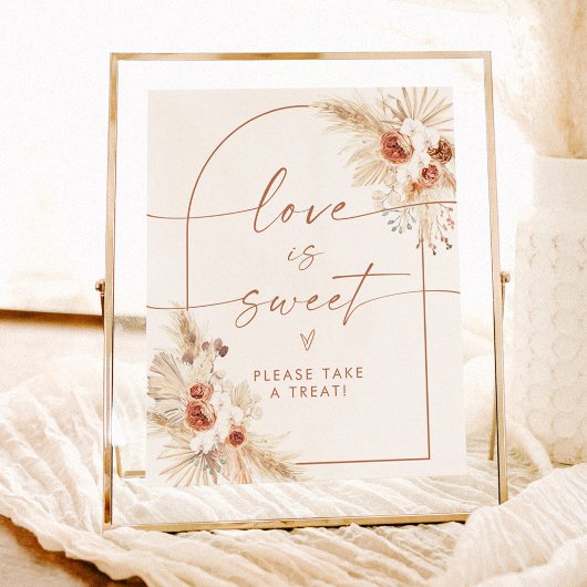 Boho Love is Sweet Shower Dessert Sign Poster
