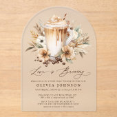 Boho Love is Vrijgezellenfeest brouwen Acryl Uitnodigingen (Voorkant)