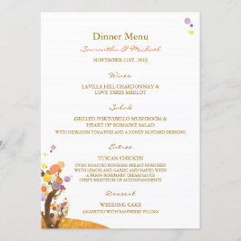Boho Love Trees DIY Wedding Reception menu