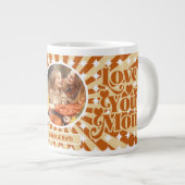 Boho Love You Mom Gepersonaliseerde Foto Moederdag Grote Koffiekop (Voorkant rechts)