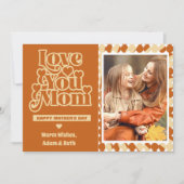 Boho Love You Mom Gepersonaliseerde Foto Moederdag Kaart (Voorkant)