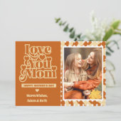 Boho Love You Mom Gepersonaliseerde Foto Moederdag Kaart (Staand voorkant)