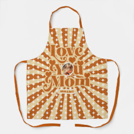 Boho Love You Mom Gepersonaliseerde Foto Moederdag Schort