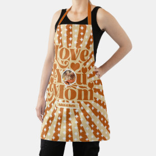 Boho Love You Mom Gepersonaliseerde Foto Moederdag Schort