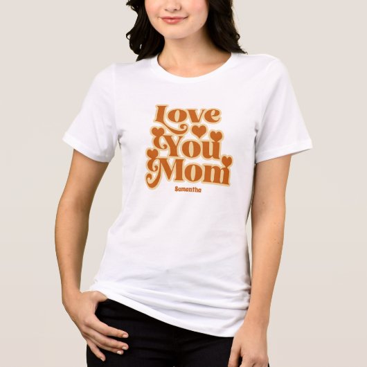 Boho Love You Mom Gepersonaliseerde Moederdag Tri-Blend Shirt (Voorkant)