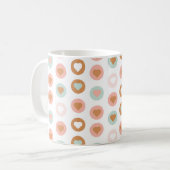Boho Loving Hearts Love Valentijnse kleurrijk Koffiemok (Voorkant links)