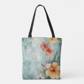 Boho luchtige tropische bloem tote bag (Achterkant)