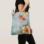 Boho luchtige tropische bloem tote bag (Dichtbij)