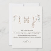 Boho Luier Party Aangepaste Uitnodiging voor papa- (Achterkant)